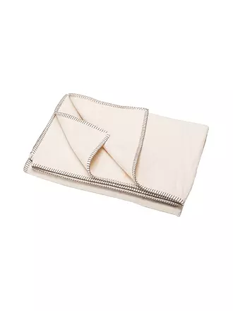 DAVID FUSSENEGGER | Couverture en flanelle avec point décoratif 140x200cm (Rouge) | weiss